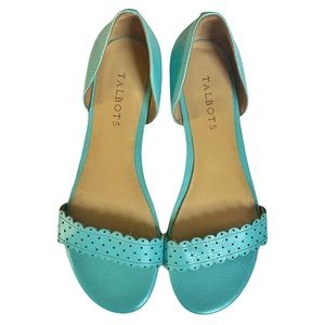 Talbots Leather Blue Slip On Sandals Size 9